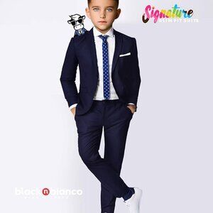 Bavy Blue Boys' Slim Fit Suit Complete Outfit Size 8